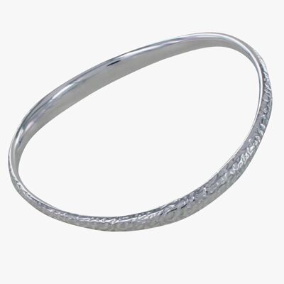 Brazalete de madera flotante de plata