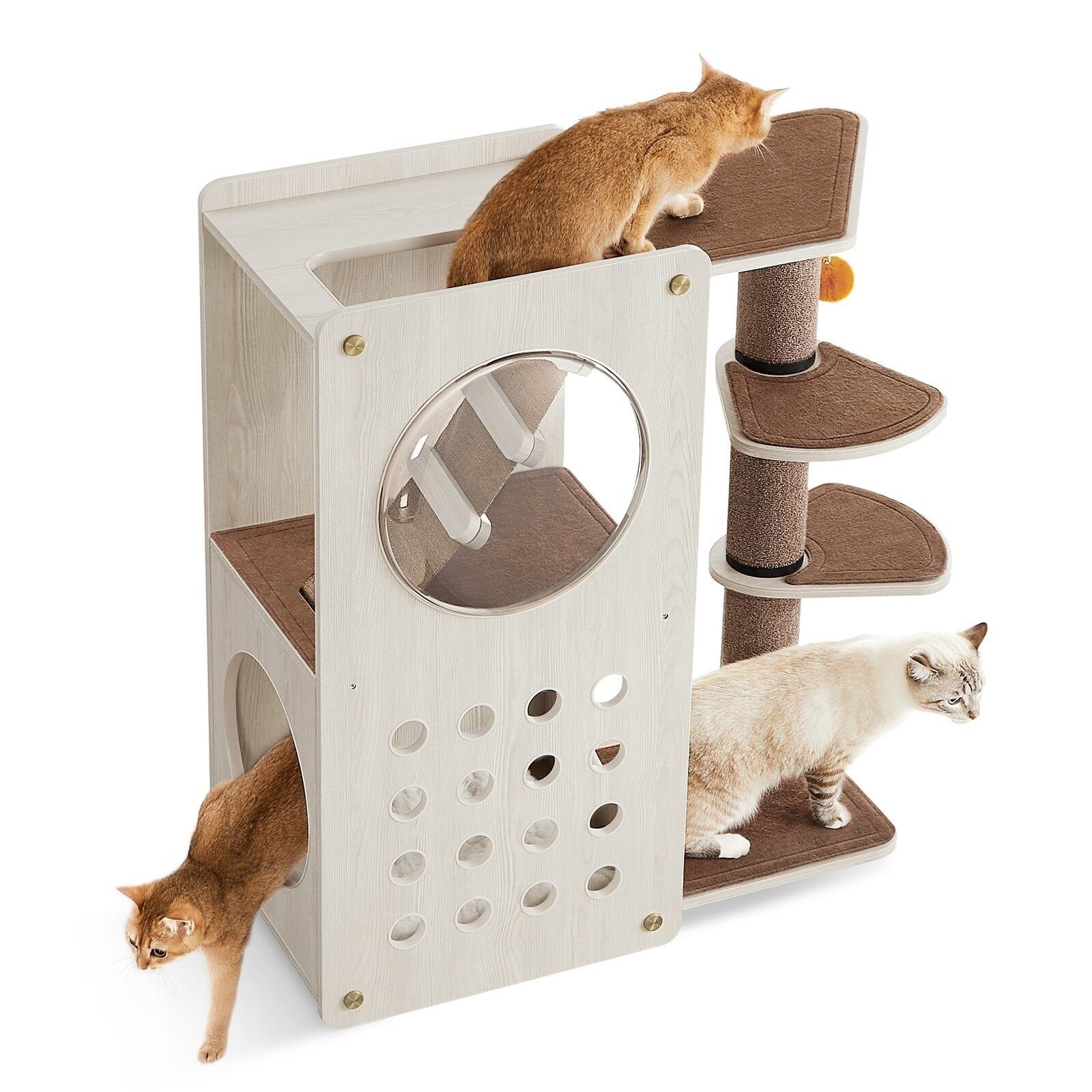 Clickat Collection - No. 005 Cat tree with scratching post, 89.7 x 40 x 100 cm