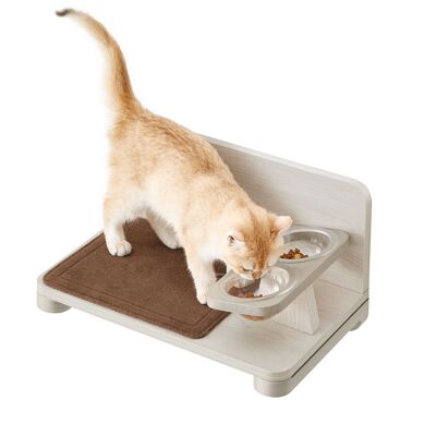 Collection Clickat - N° 009 Station d'alimentation murale pour chat, 46.6 x 28 x 25. 3 cm