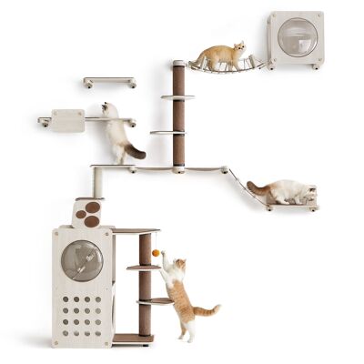 Planet - Cat Furniture Climbing Wall Set of 10, 249.6 x 296.1 cm