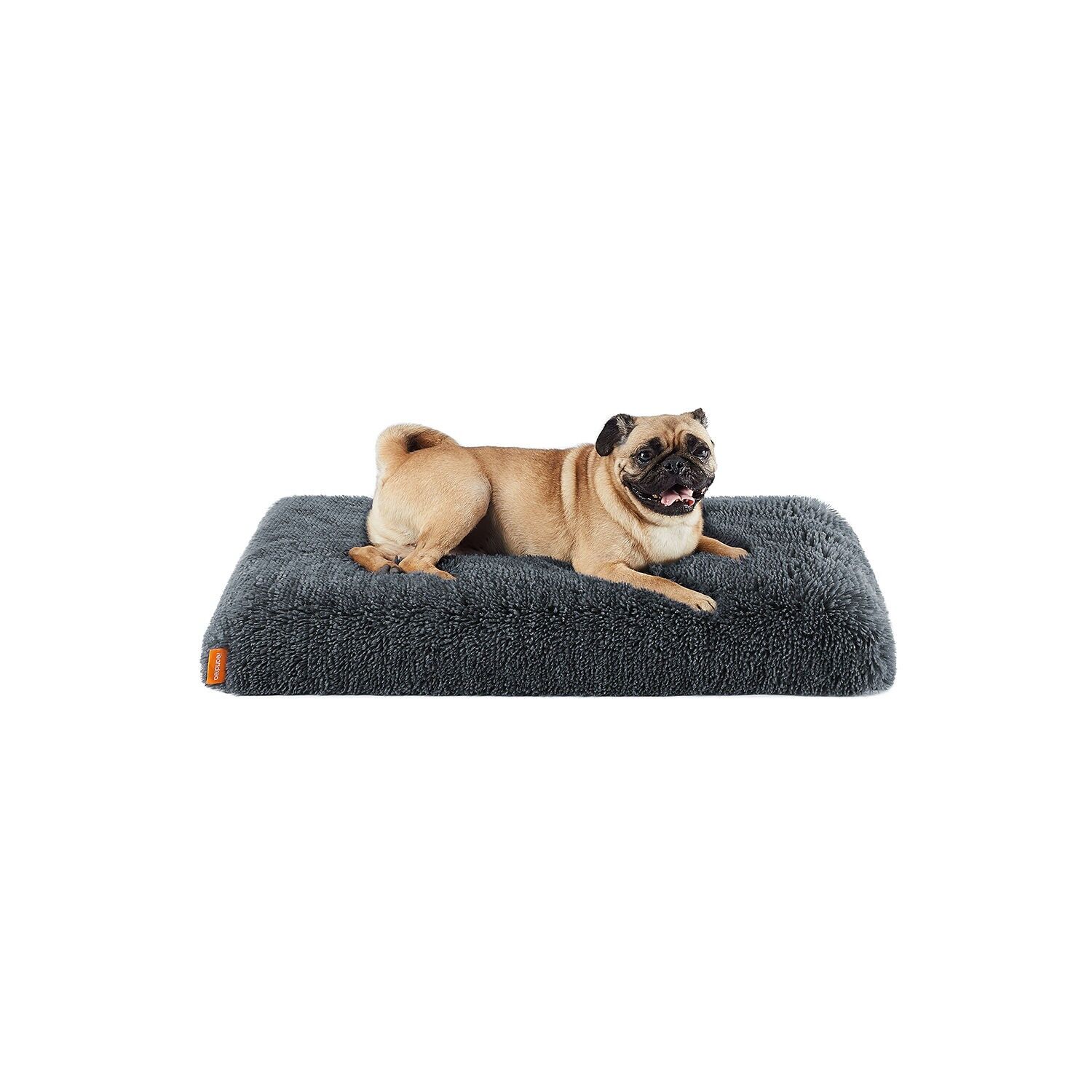 Plush dog bed 80 x 50 x 8 cm dark gray M