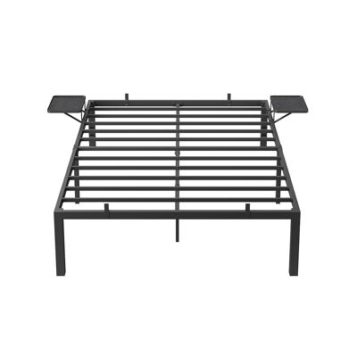 Bed 140 x 200 cm with metal storage shelves