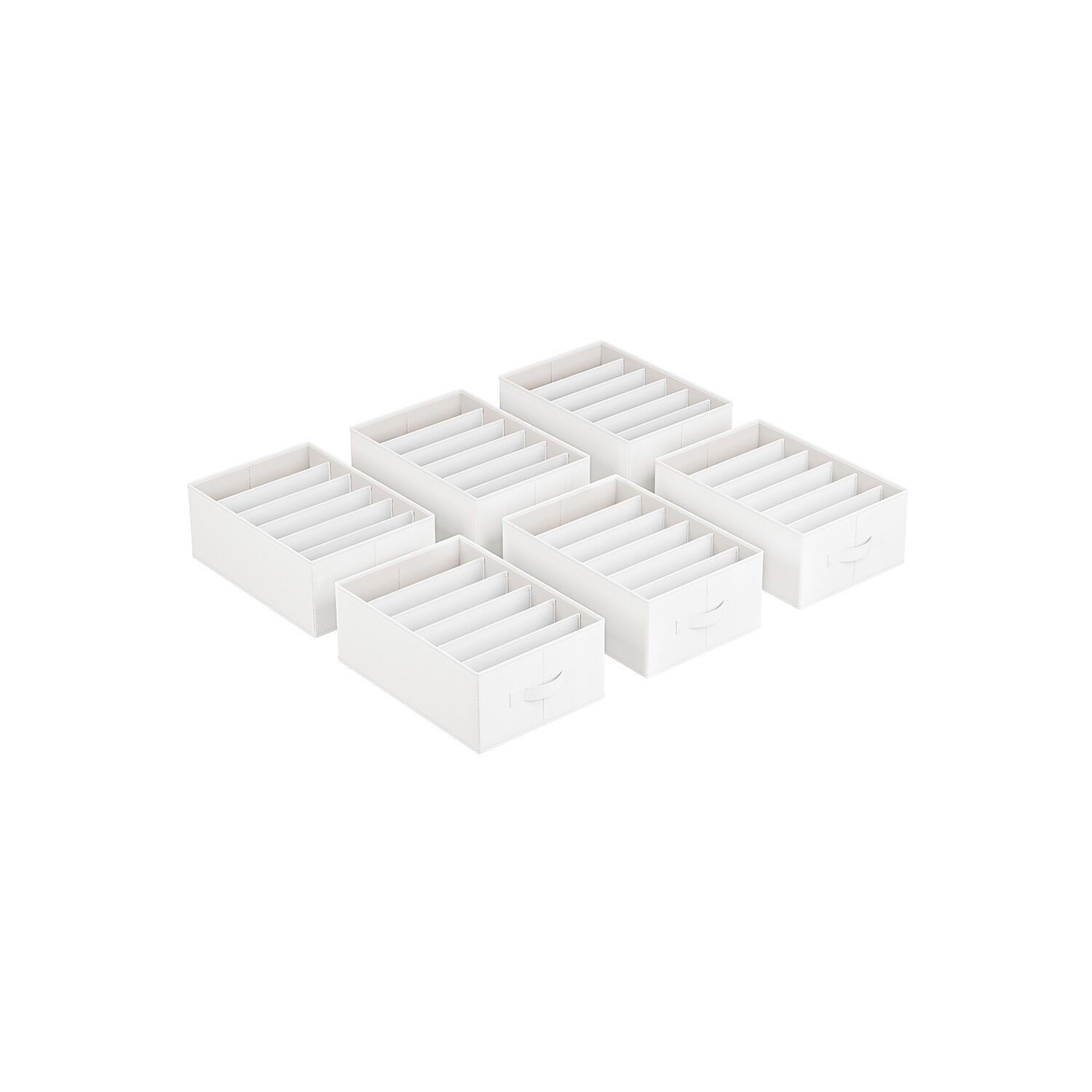 Lot de 6 organiseurs de garde-robe, 42 x 30 x 17 cm, blanc nuage