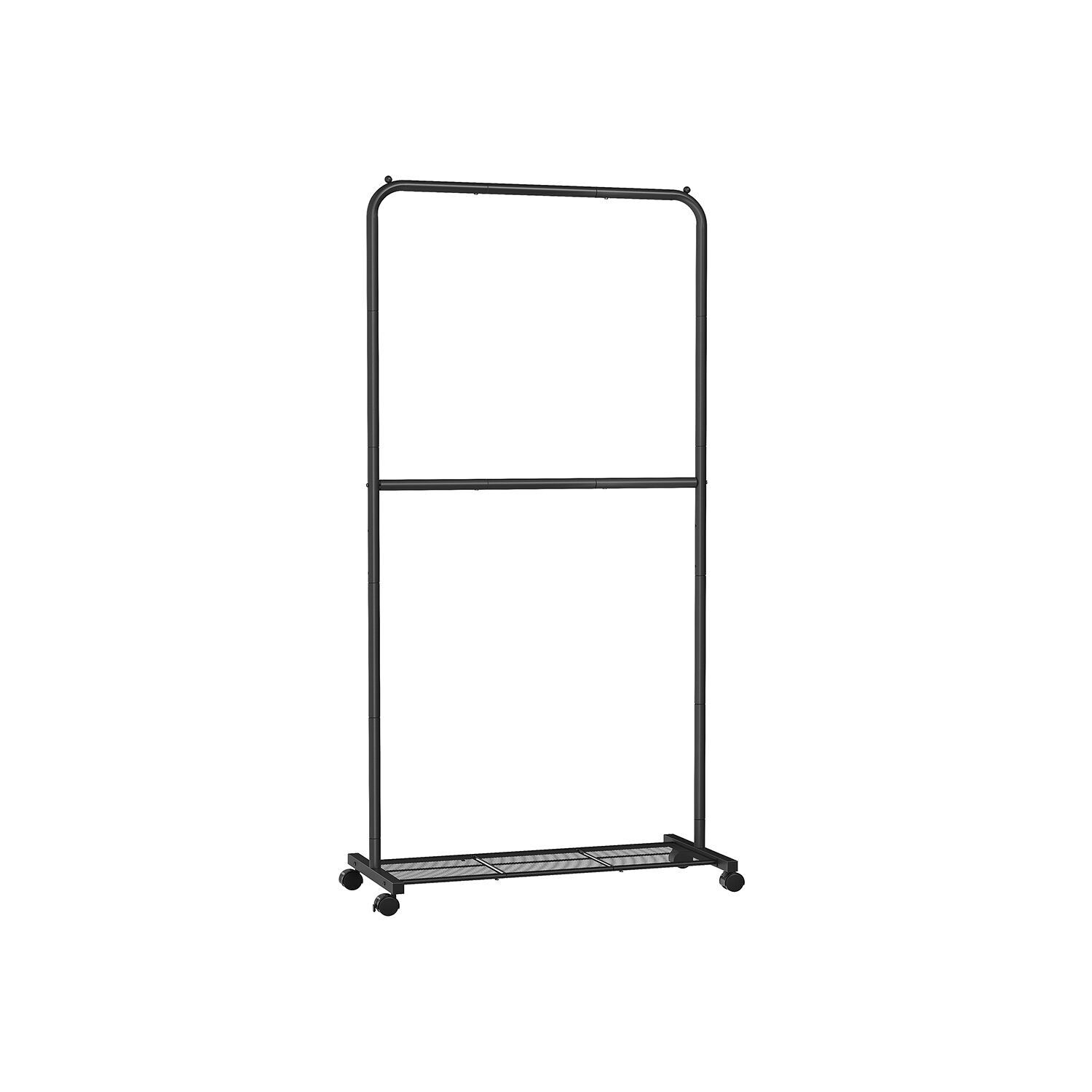 Portant à vêtements en métal, capacité de charge 20 kg, noir, 40.5 x 91 x 194 cm