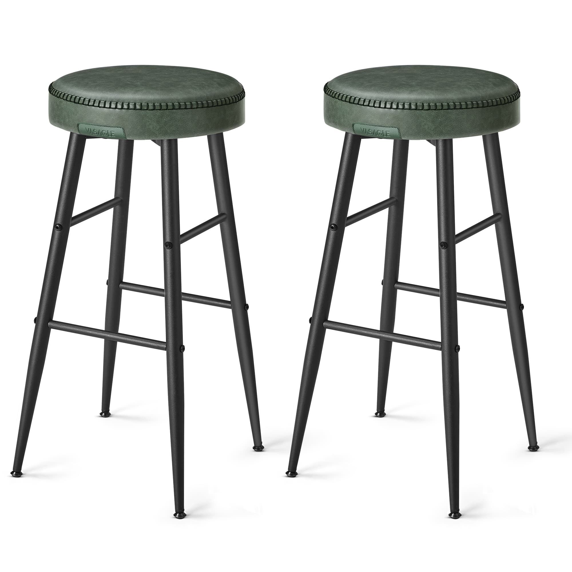 EKHO Collection - Bar stool set of 2, easy assembly, forest green, 51.6 x 51.6 x 76.2 cm