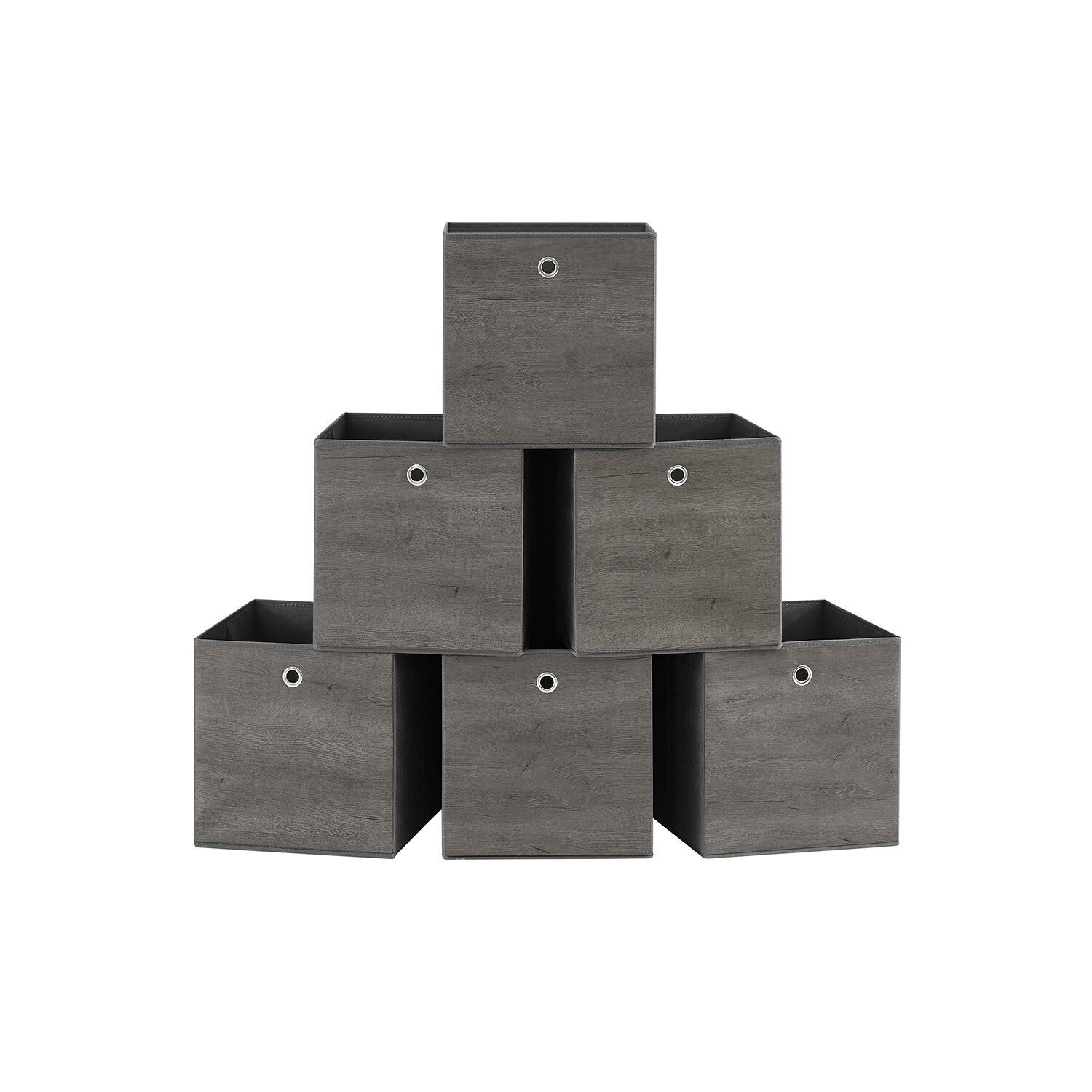 Coffret de rangement, lot de 6, gris brume, 33 x 33 x 33 cm