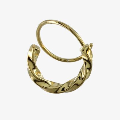 Pave Curl Earring Sterling Gold
