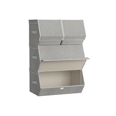 Scatola portaoggetti con coperchio per libri, grigio tortora, 35 x 50 x 25 cm (P x L x A). Dimensioni della scatola piccola: 35 x 25 x 25 cm.