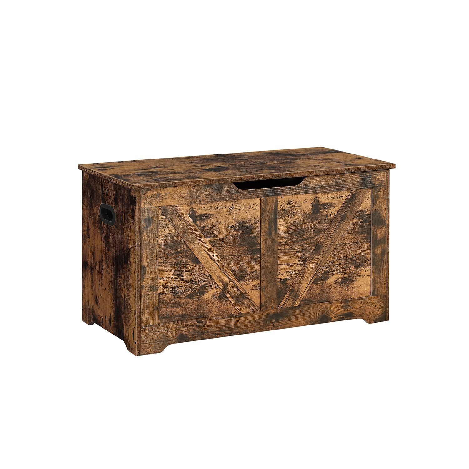 Banc de rangement style grange, marron vintage, 40 x 80 x 46 cm