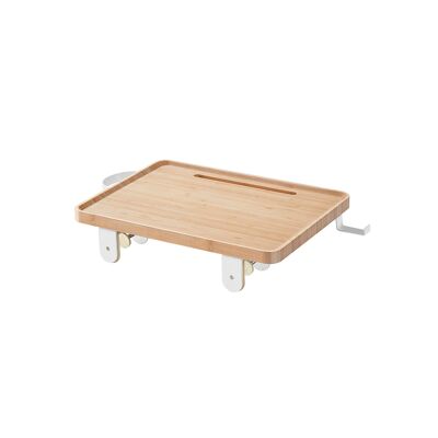 Hanging bedside table with cup holder, natural beige, 27 x 37.8 x 7.9 cm