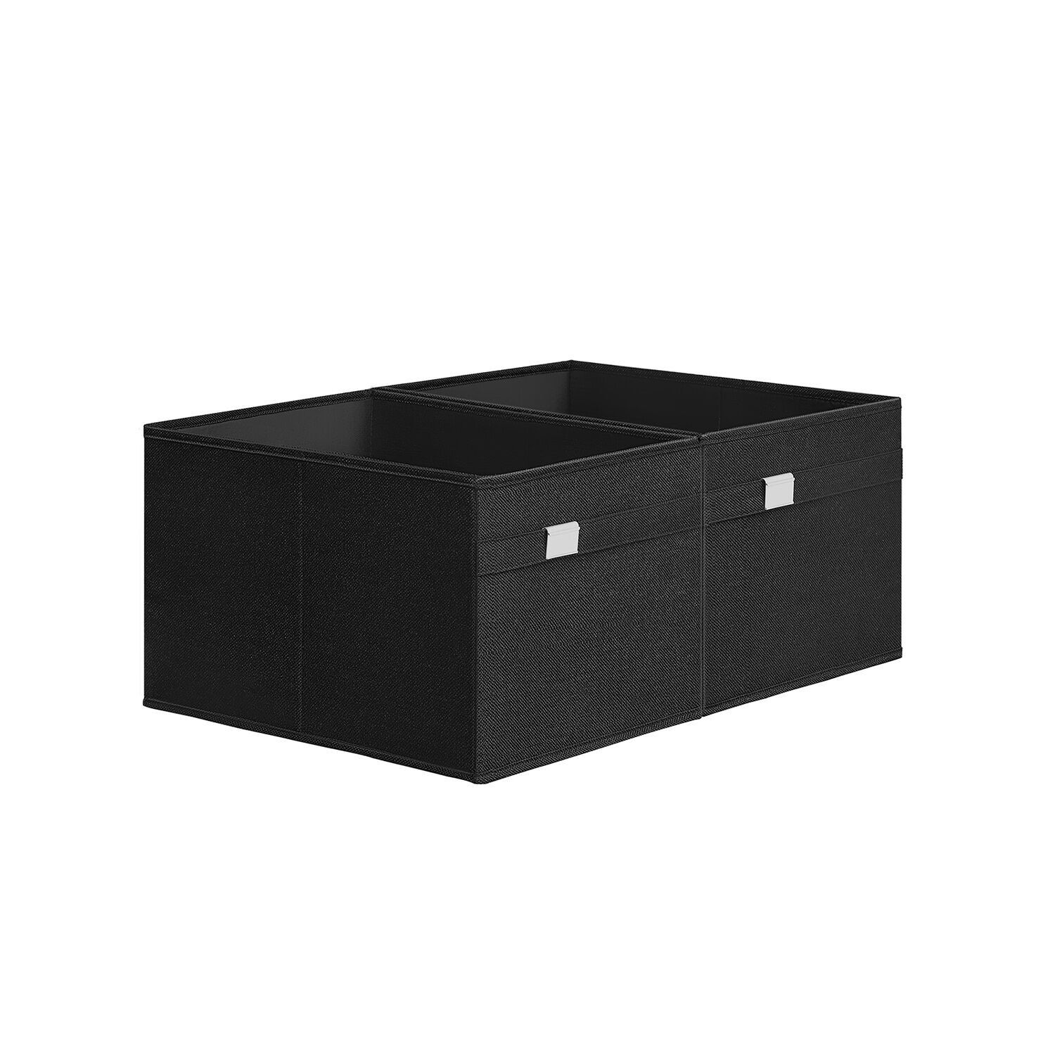 Coffret de rangement avec poignées, lot de 2, noir encre, 40 x 30 x 25 cm