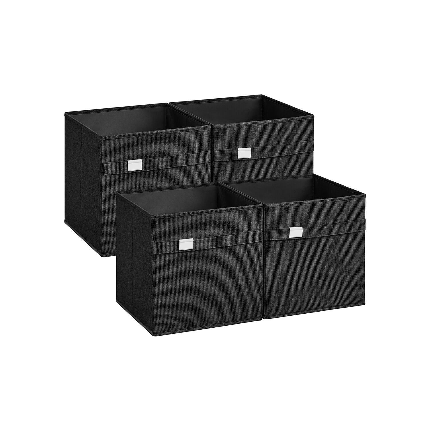 Coffret de rangement lot de 4 33 x 33 x 33 cm noir encre
