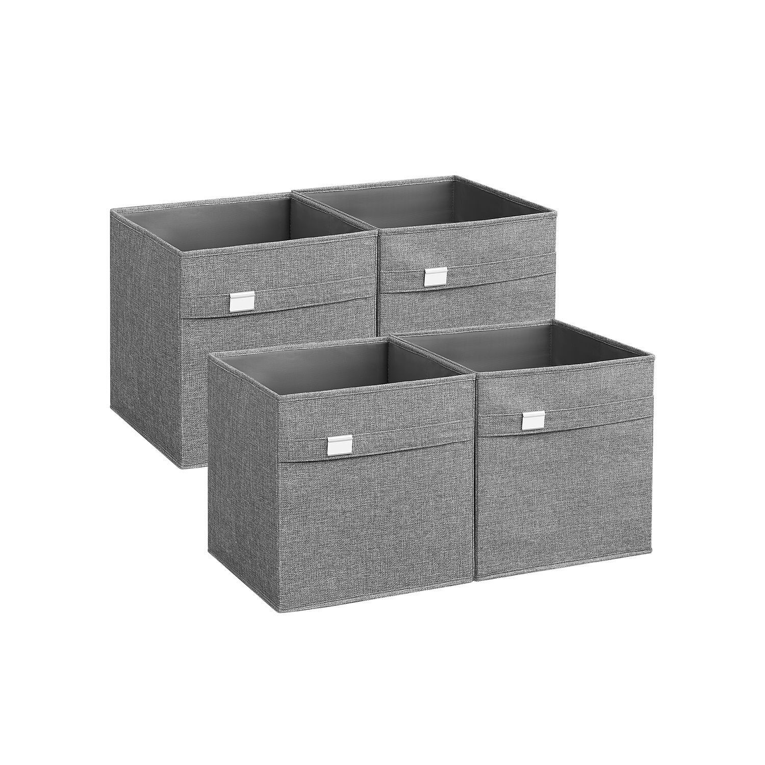 Coffret de rangement lot de 4 33 x 33 x 33 cm gris tourterelle
