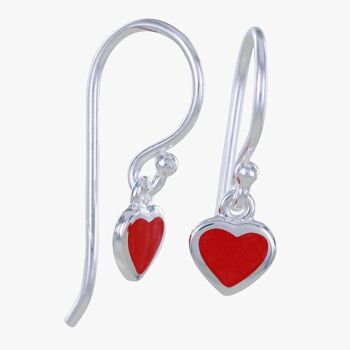 Boucles d'oreilles coeur d'amour rouge 1