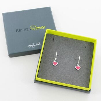 Boucles d'oreilles coeur d'amour rouge 4