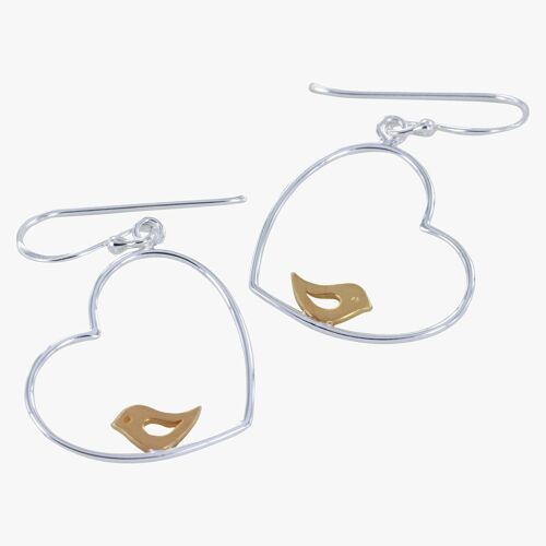 Bird In a Heart Earrings