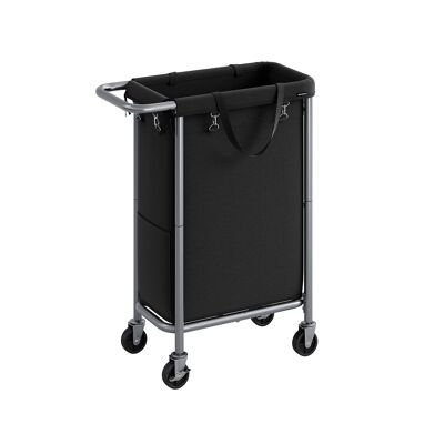 Cesta para ropa sucia 90 litros con ruedas y asa, 61 x 29 x 81 cm