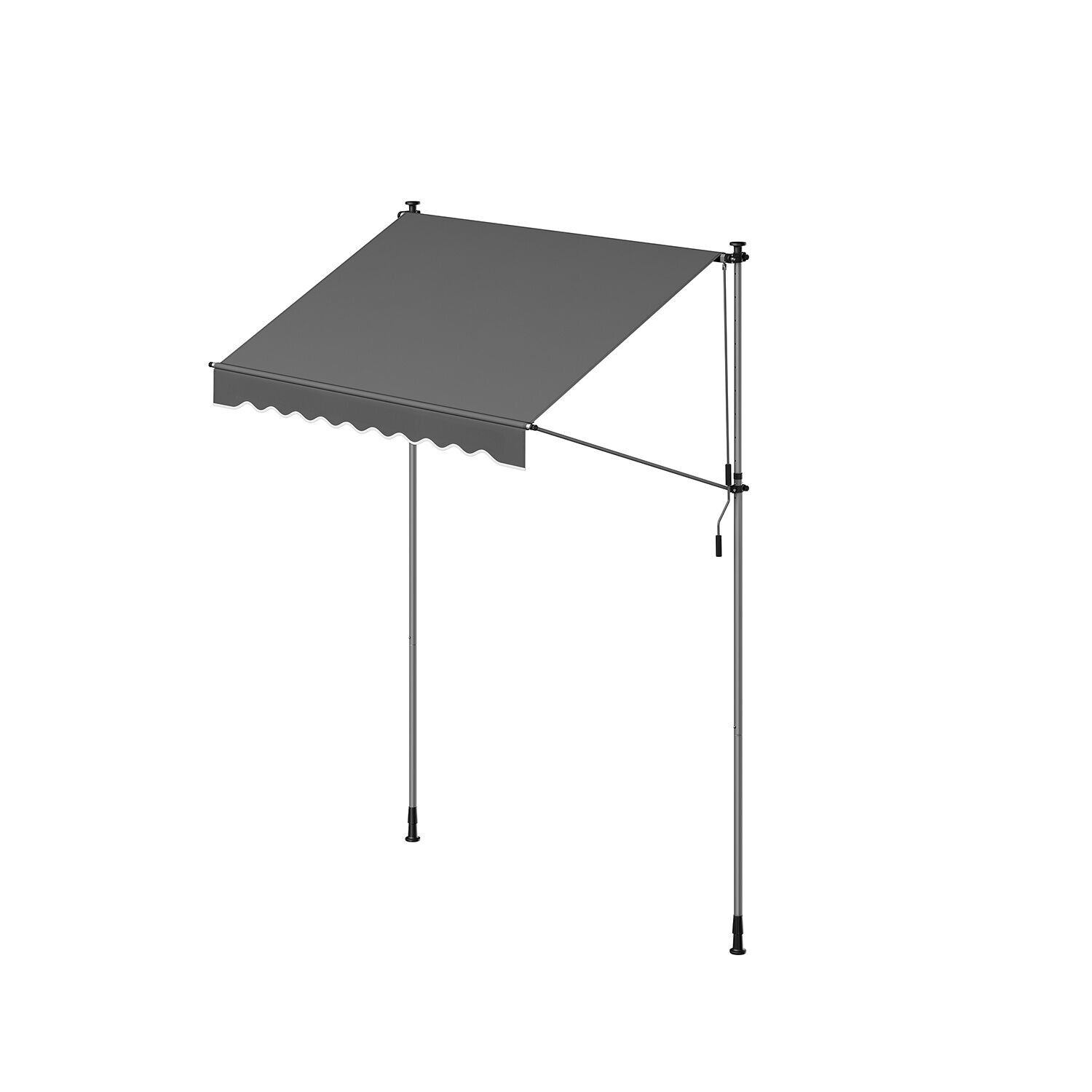 Clamp-on awning 200 x 120 cm with hand crank for sun protection