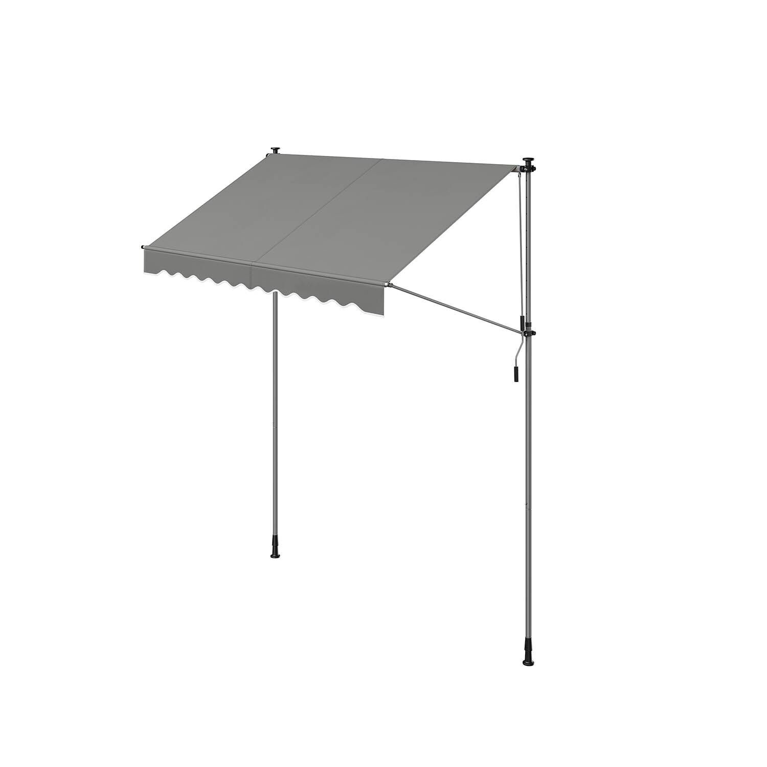 Clamp awning with hand crank 250 x 120 cm grey
