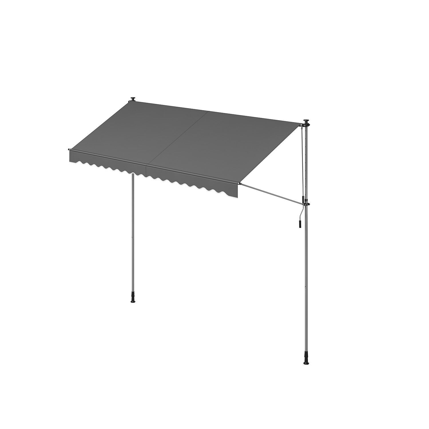 Clamp awning with hand crank 350 x 120 cm anthracite