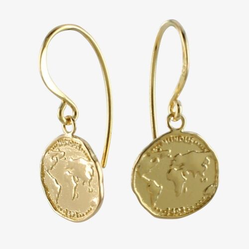 World Coin Earring Gold