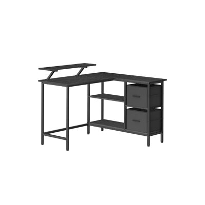 L-shaped desk with monitor stand and storage space, 115 x 105 cm