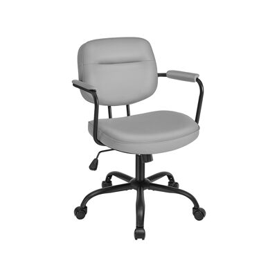 Sedia da ufficio in PU con braccioli, grigio tortora, 60 x 60 x (87-97) cm (P x L x A) Altezza seduta: 43-53 cm Dimensioni seduta: 47 x 51 cm (P x L) Altezza braccioli (dalla seduta): 26 cm