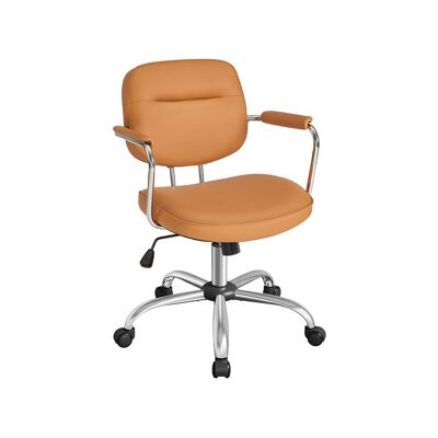 Sedia da ufficio in PU con braccioli, marrone caramello, 60 x 60 x (87-97) cm (P x L x A) Altezza seduta: 43-53 cm Dimensioni seduta: 47 x 51 cm (P x L) Altezza braccioli (dalla seduta): 26 cm