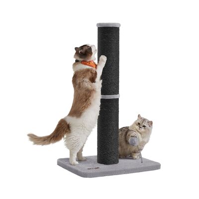 Scratching post 85 cm high with plush ball and bell ink black