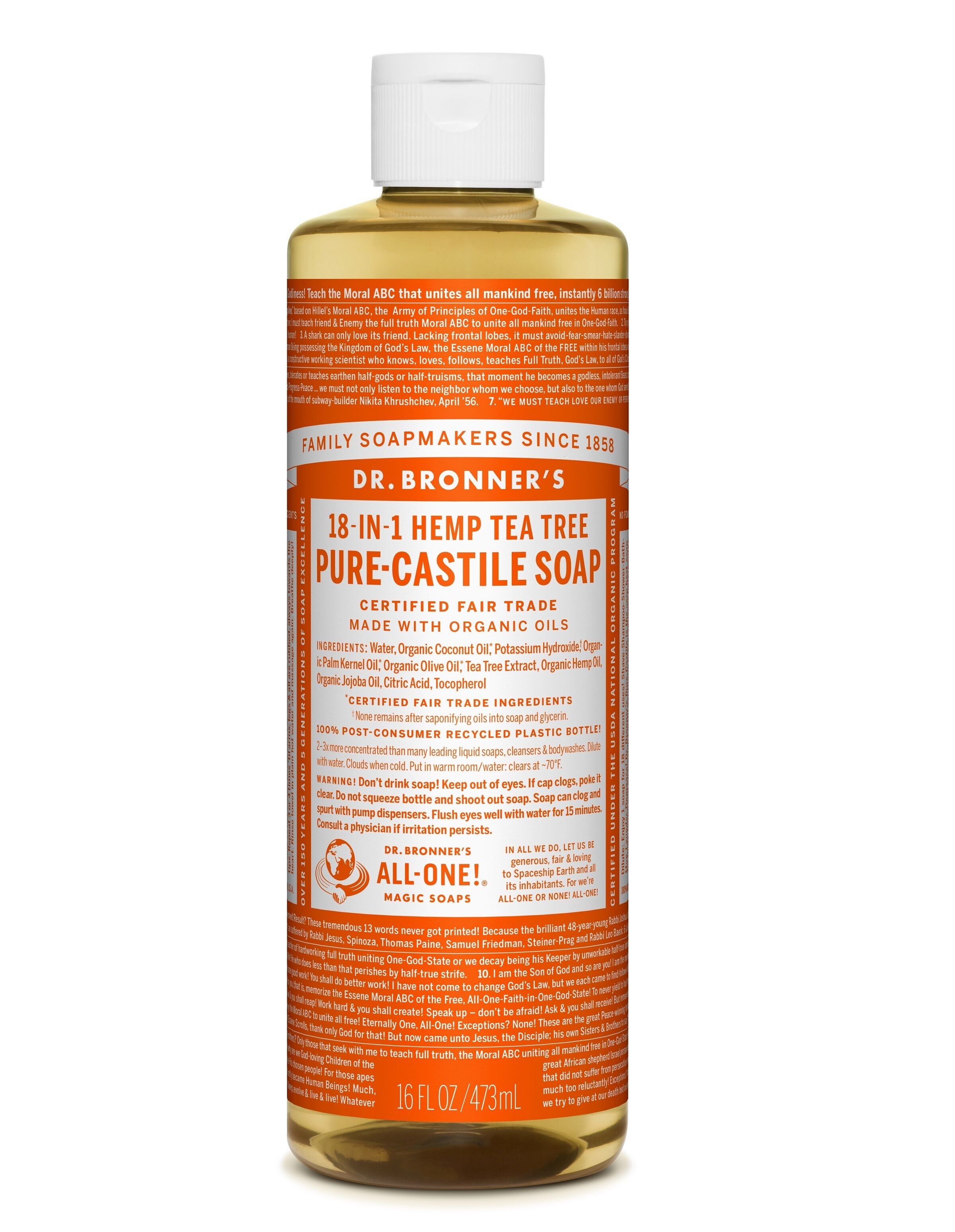 Dr. Bronner's Tea Tree Castile Liquid Soap 473ml