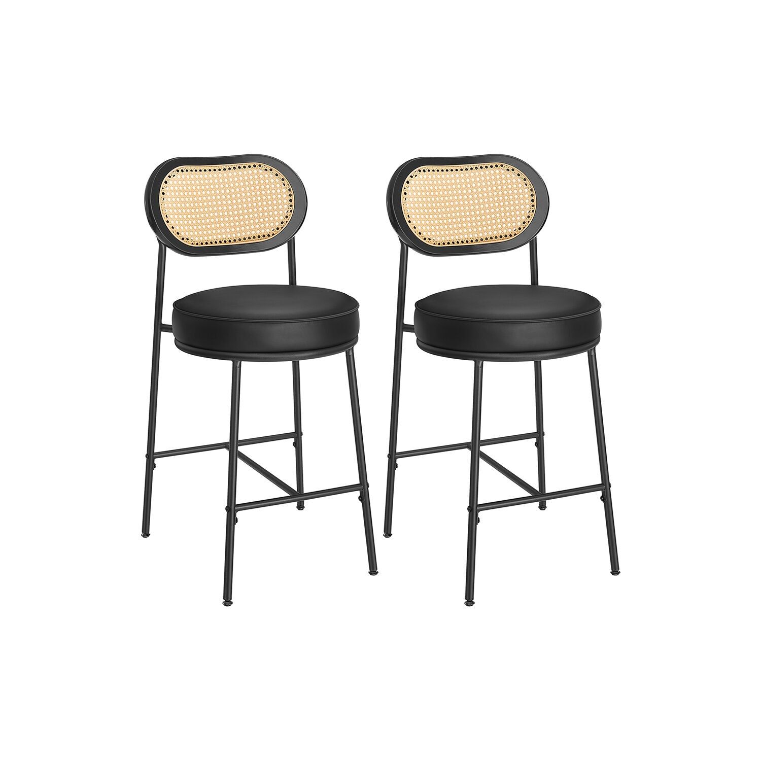 Bar stools high kitchen stools with curved backrest, 48.2 x 45.7 x 92 cm
