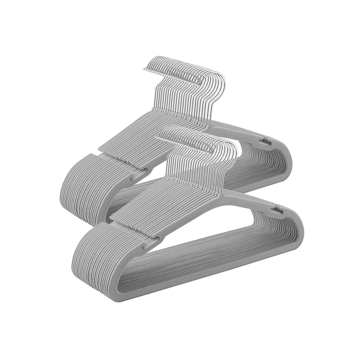 Lot de 50 cintres pour enfants, 35 x 20 cm, gris tourterelle