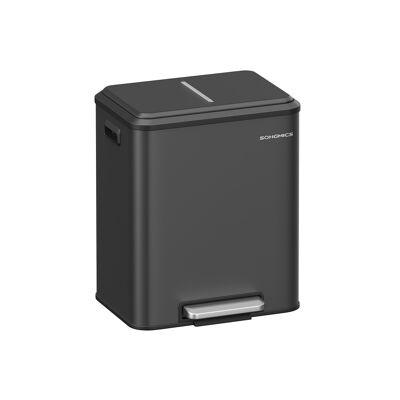 Système de tri des déchets 2 x 15 L encre noire, 41.7 x 33.2 x 49.4 cm (L x l x H) Hauteur totale (avec couvercle ouvert) : 74 cm Dimensions par seau intérieur : 22.5 x 18.2x44.8 cm (L x l x H) Taille de la pédale : 18.5 x 5. 3 cm