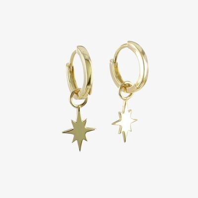 Silver Follow That Star Hoop Earrings Gold