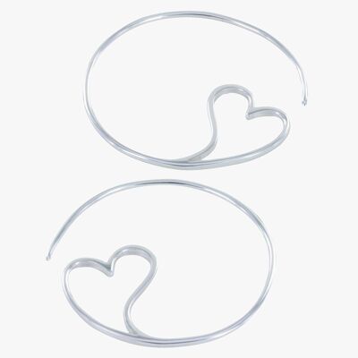 Boucles d'oreilles créoles en argent sterling Hearts Desire