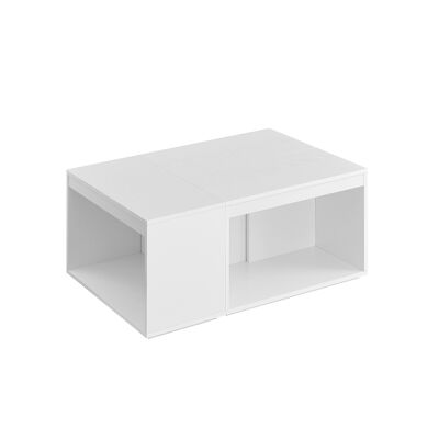 Set di 3 tavolini da caffè con spazio di archiviazione, bianco neve, 30 x 60 x 40 cm