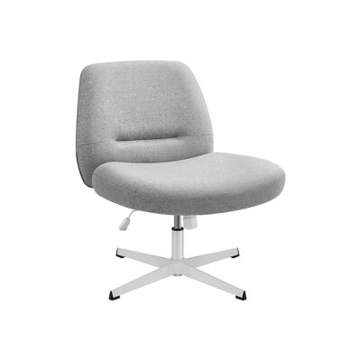 Chaise de bureau avec assise large et piètement croisé gris tourterelle, 72 x 72 x (75-83) cm (P x L x H) Hauteur d'assise : 41-49 cm Dimensions d'assise : 50 x 67 cm
