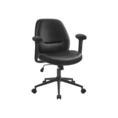 Chaise de bureau avec accoudoirs réglables en noir encre, 66 x 66 x (86.5-94.5) cm (P x L x H) Hauteur du siège : 46-54 cm Dimensions du siège : 44 x 53 cm