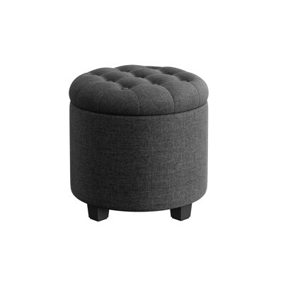 Repose-pieds avec espace de rangement, gris foncé, 45 x 45 x 44.5 cm