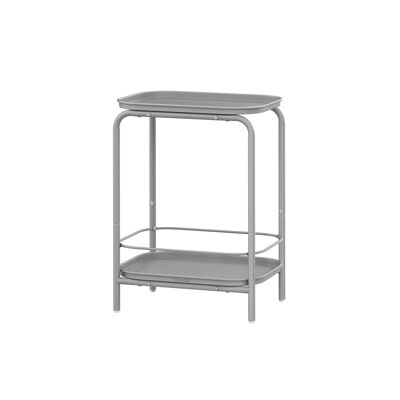 Tavolino laterale a 2 livelli, grigio tortora moderno, 30 x 40 x 56 cm