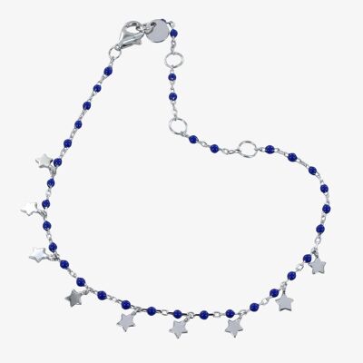 Pulsera azul estrellada