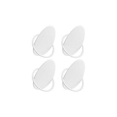 Set di 4 ganci appendiabiti, design a forma di uovo, bianco perla, 5.5 x 7.3×8.5 cm