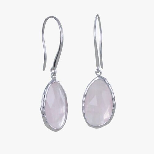 Sterling Silver Rose Quartz Gem Earrings