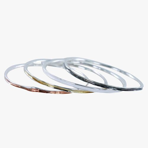 Tri Colour Bangle silver