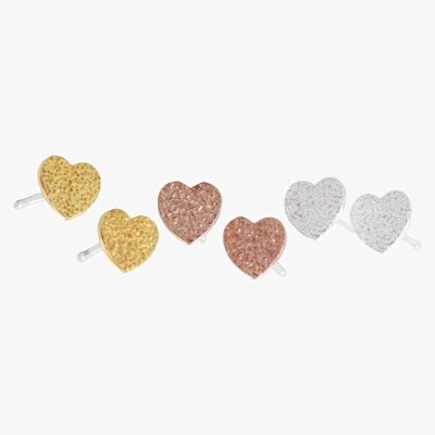 Textured Heart Studs