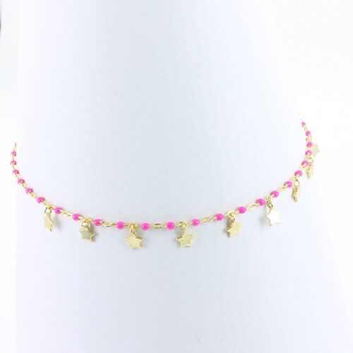 Pink starry bracelet gold