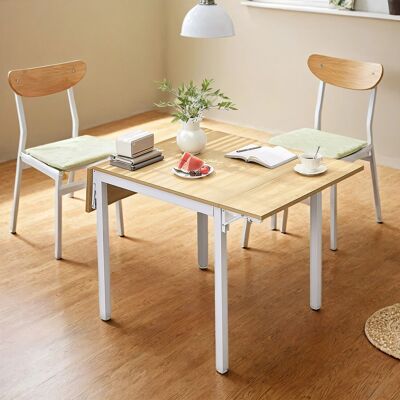 Mesa de comedor, mesa de cocina plegable para 2-4 personas, para espacios pequeños, 78 x 120 x 76.2 cm (profundidad x anchura x altura) - Dimensiones plegado: 78 x 84.5 x 76. 2 cm