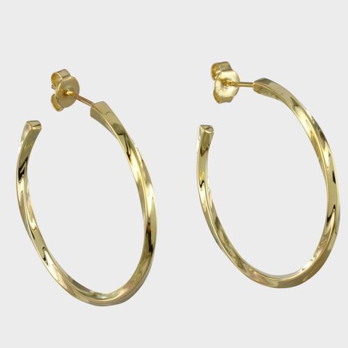 Twister Hoop Earrings Sterling Gold