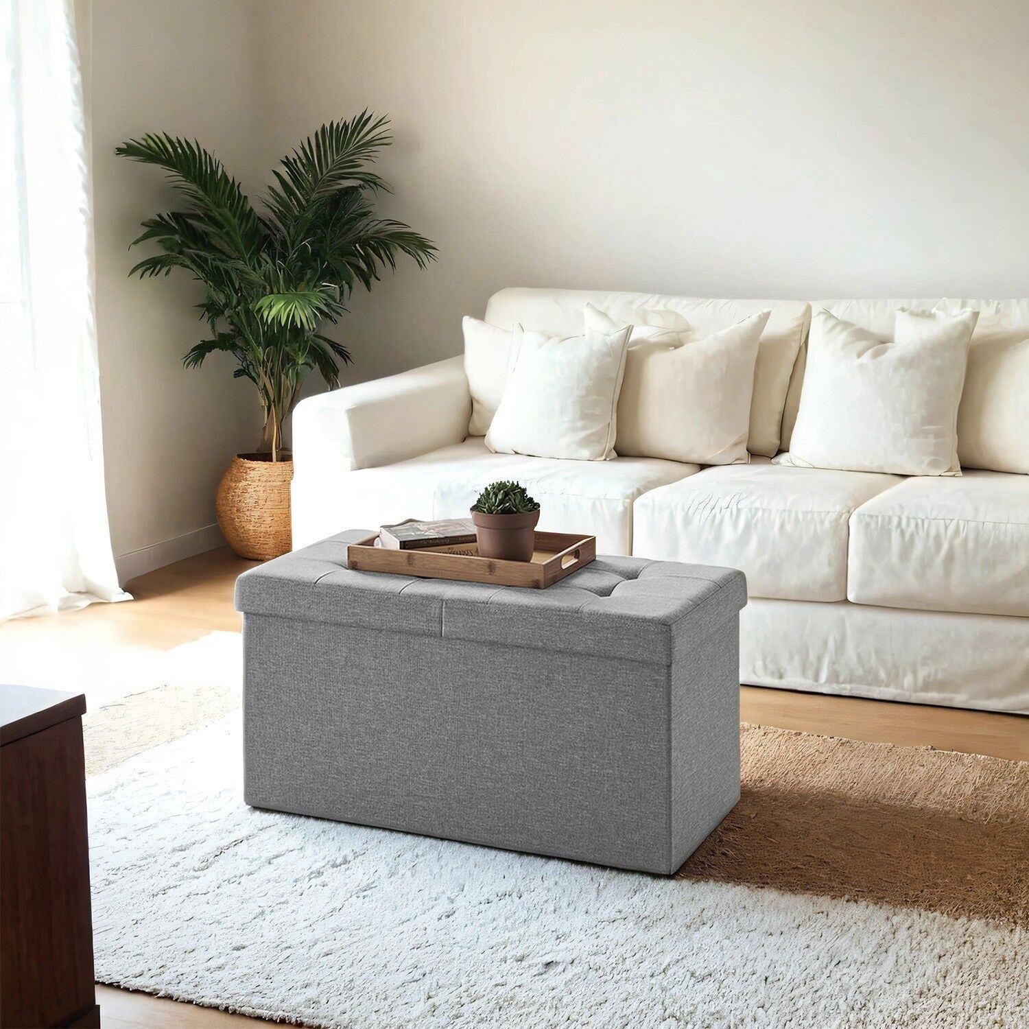 Banc avec espace de rangement, coffre à assise rabattable, coffre de rangement, 76 x 38 x 38 cm