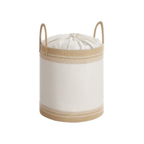 Laundry basket 60 L with lid and handle 41 x 41 x 46 cm camel brown